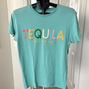 Maurices Tequila Lime & Sunshine Graphic Tee - Aqua with Multicolor Letters